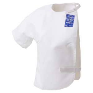A plastron as a stab vest worn in the sport of fencing.